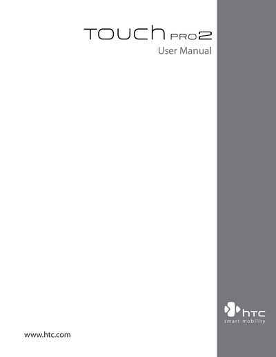 HTC Touch Pro2 User Manual - cover page