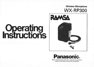 Panasonic WX-RP300 Wireless Microphone Operating Instructions - cover page