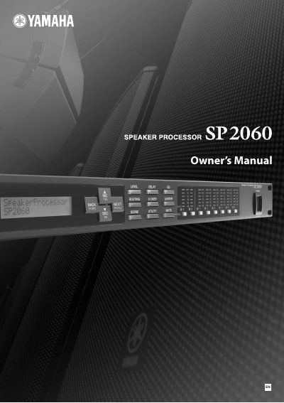 Yamaha SP2060 Speaker Processor Owner's Manual