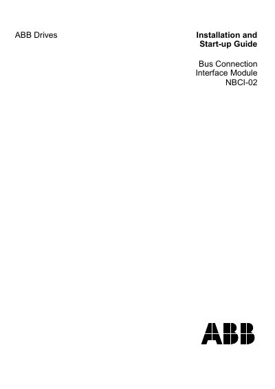ABB NBCI-02 Installation and Start-up Guide - cover page