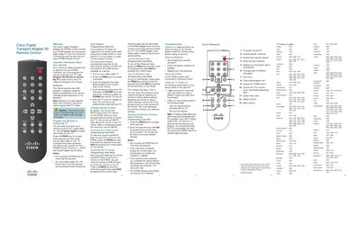 Cisco DTA50 Remote Control User Manual - cover page