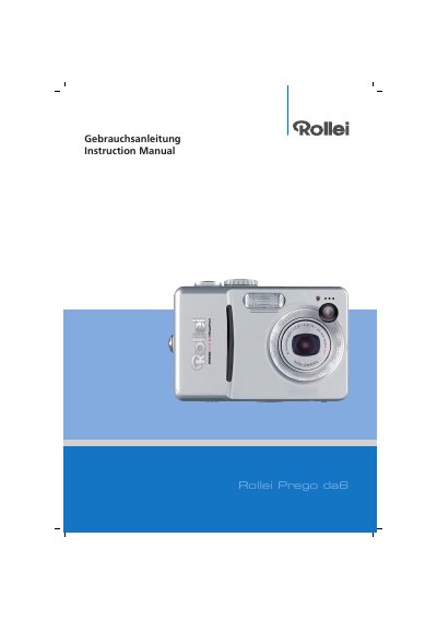 Rollei Prego da6 Digital Camera User Manual - cover page