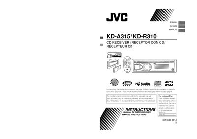 JVC KD-A315/KD-R310 CD Receiver User Manual
