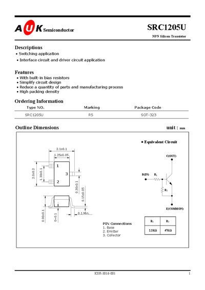 A K Semiconductor SRC1205U Datasheet - cover page