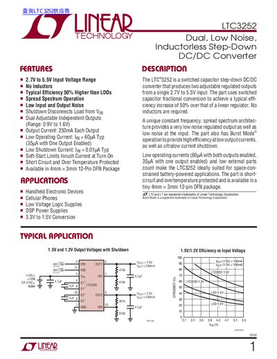Linear Technology LTC3252 Step-Down DC/DC Converter Datasheet - cover page