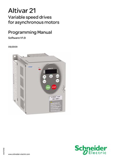 Schneider Altivar 21 Programming Manual - cover page