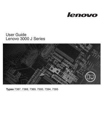 Lenovo 3000 J Series User Guide