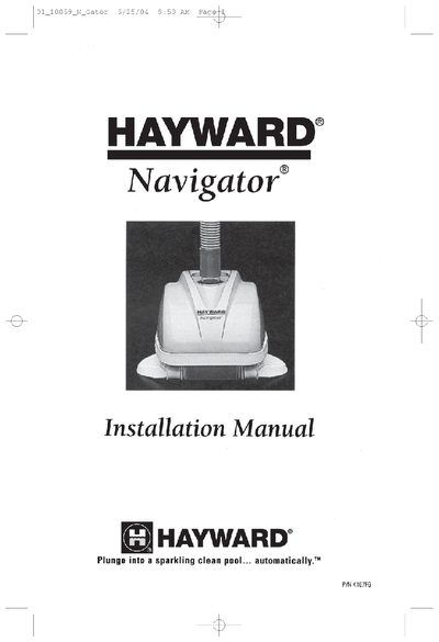 Hayward Navigator Automatic Pool Cleaner Installation Manual - cover page