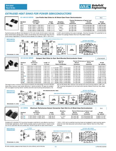 Wakefield Extruded Heat Sinks for Power Semiconductors Catalog - cover page