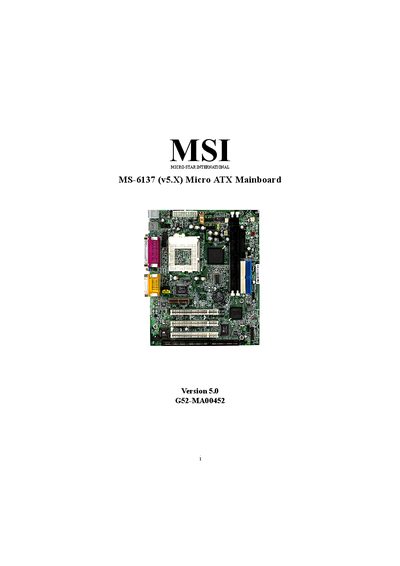 MSI MS-6137 User Manual - cover page