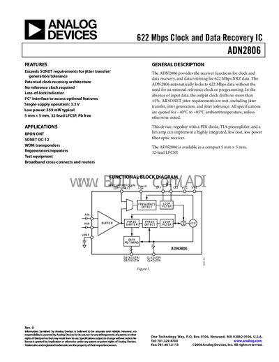 Analog Devices ADN2806 Datasheet - cover page