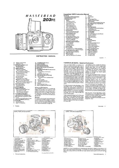 Hasselblad 203FE User Manual - cover page