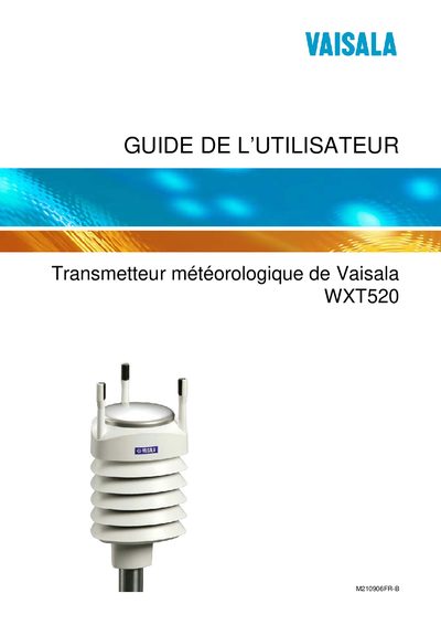 Vaisala WXT520 User Guide - cover page