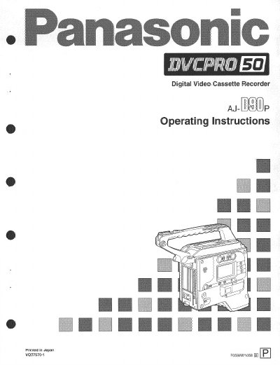 Panasonic AJD90P Manual - cover page