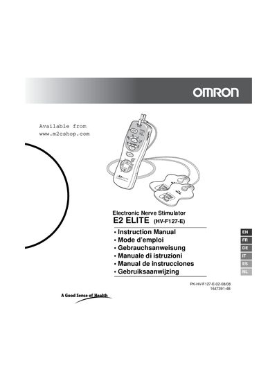OMRON E2 ELITE HV-F127-E User Manual