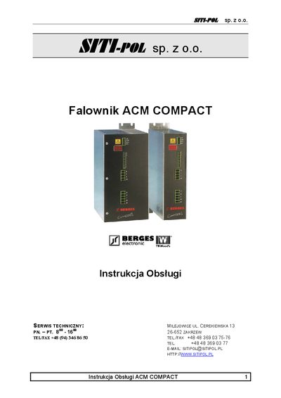 SITI-POL ACM COMPACT Service Manual - cover page