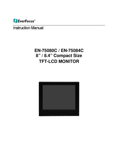 EverFocus EN-75080C/EN-75084C 8" TFT-LCD Monitor Instruction Manual - cover page