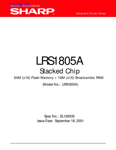 Sharp LRS1805A Stacked Chip Datasheet - cover page