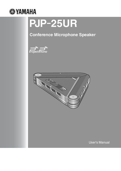 Yamaha PJP-25UR Conference Microphone Speaker User Manual - cover page