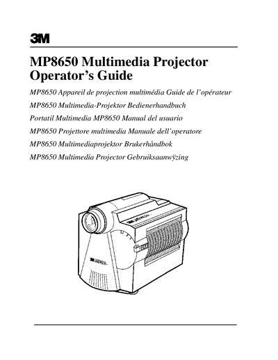 3M MP8650 Multimedia Projector Operator's Guide