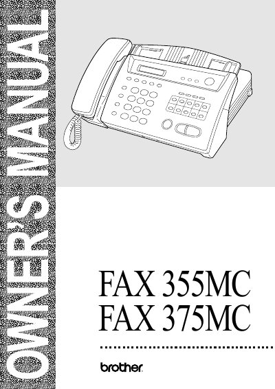 Brother FAX 355MC/375MC Owner's Manual - cover page