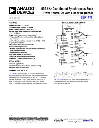 Analog Devices ADP1876 Datasheet - cover page