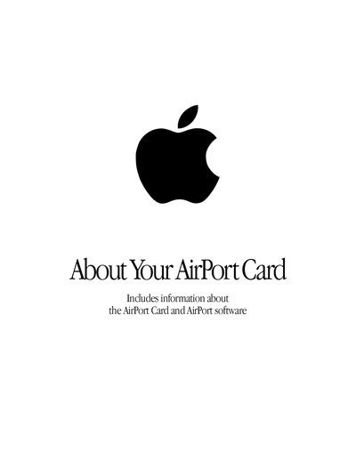 Apple AirPort Card User Guide - cover page