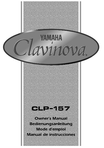 Yamaha CLP-157 Clavinova Owner's Manual - cover page