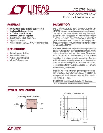Linear Technology LTC1798 Series Datasheet - cover page