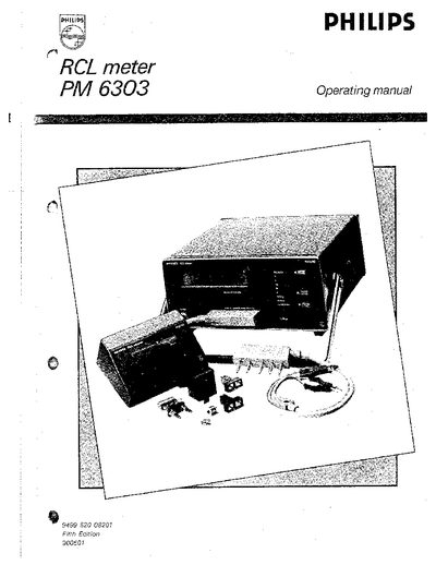 Philips PM 6303 RCL Meter User Manual - cover page