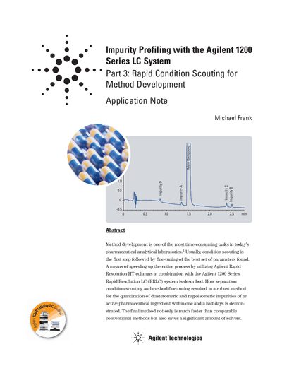 Agilent 1200 Series LC System Application Note Part 3 Rapid Condition Scouting - cover page