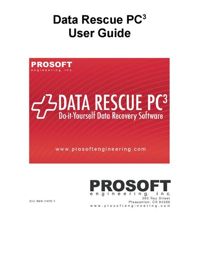 Prosoft Data Rescue PC User Guide - cover page