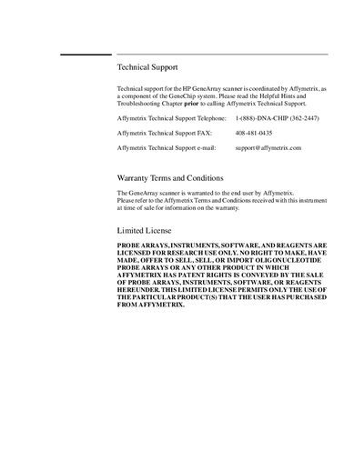 Hewlett-Packard G2500A GeneArray Scanner User Manual - cover page