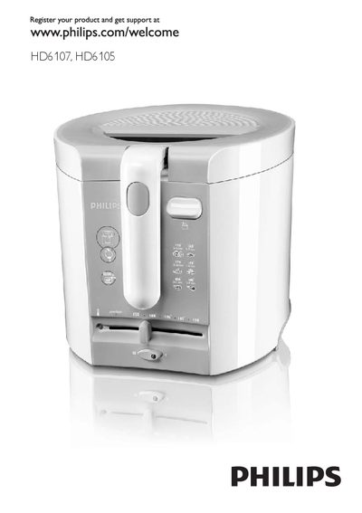 Philips HD6107/HD6105 Deep Fryer User Manual