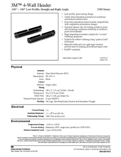 3M 2500 Series 4-Wall Header Product Leaflet - cover page