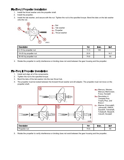 Mercury Marine Flo-Torq I/II/III/IV Propeller Installation Guide - cover page