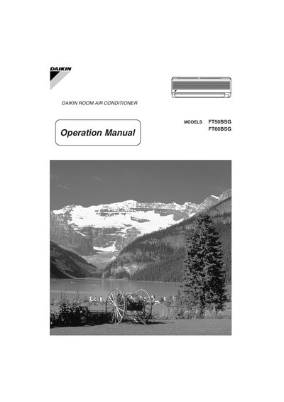 DAIKIN FT50BSG/FT60BSG ROOM AIR CONDITIONER Operation Manual - cover page