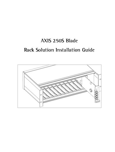 Axis 250S Blade Rack Solution Installation Guide - cover page