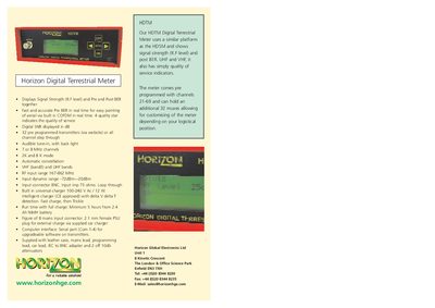 Horizon HDTM Digital Terrestrial Meter User Manual - cover page