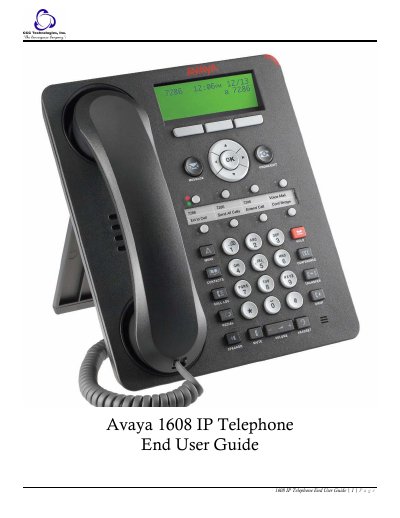 Avaya 1608 IP Telephone User Manual - cover page