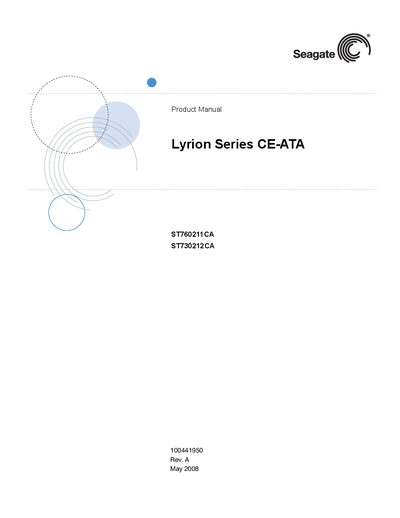 Seagate ST760211CA / ST730212CA CE-ATA Drive User Manual - cover page
