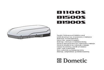 Dometic B2200S/B1500S/B1900S Manual - cover page