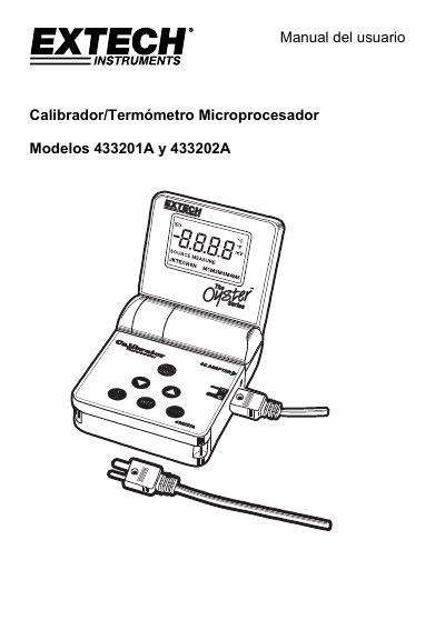 Extech 433201A/433202A Thermocouple Calibrator User Manual - cover page