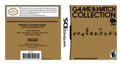 Nintendo Game Watch Collection User Manual - cover page