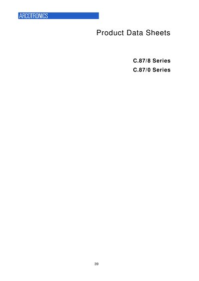 ARCOTRONICS C.87/8Series C.87/0 Series handbook - cover page