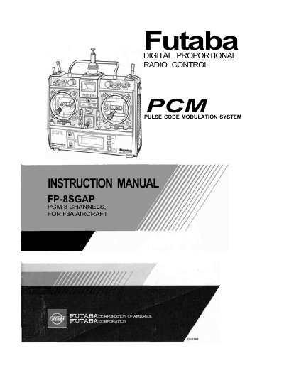 Futaba FP-8SGAP Digital Proportional Radio Control Instruction Manual - cover page