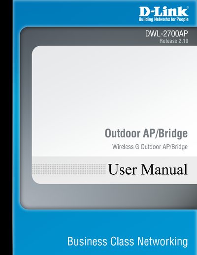 D-Link DWL-2700AP User Manual - cover page