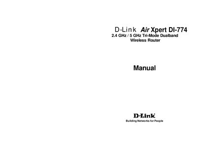 D-Link DI-774 Wireless Router User Manual - cover page