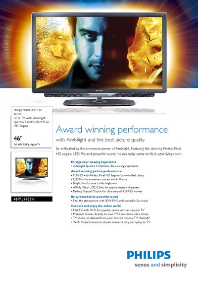 Philips 46PFL9705H LCD TV User Manual - cover page