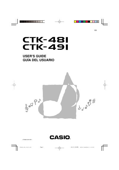 CASIO CTK-491 CTK-481 Manual - cover page